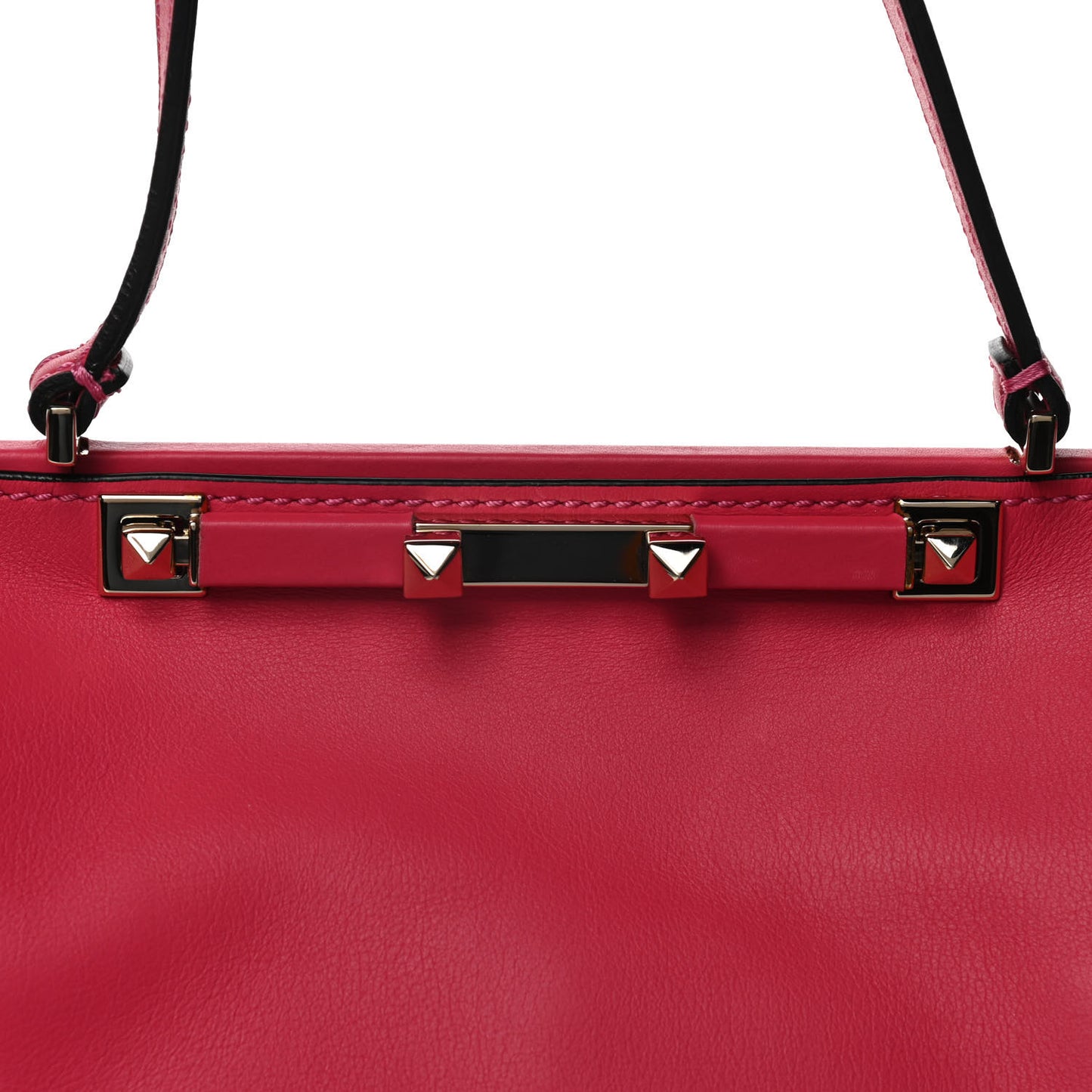 Vitello Rockstud Shoulder Tote Pop Fuxia