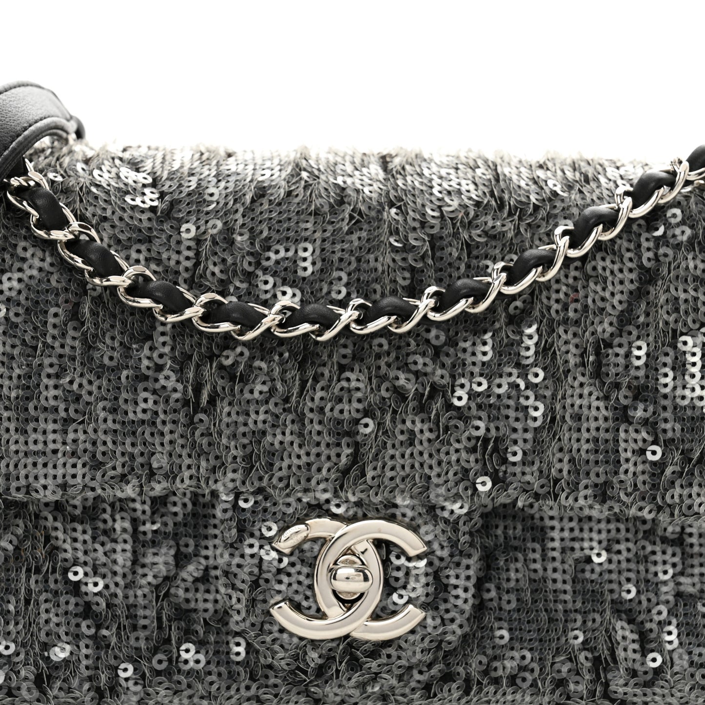 Sequin Small Single Flap Silver