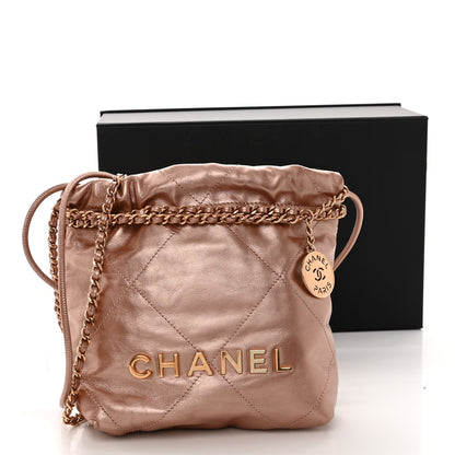 Chanel Metallic Calfskin Quilted Mini Chanel 22 Copper 12 of 12