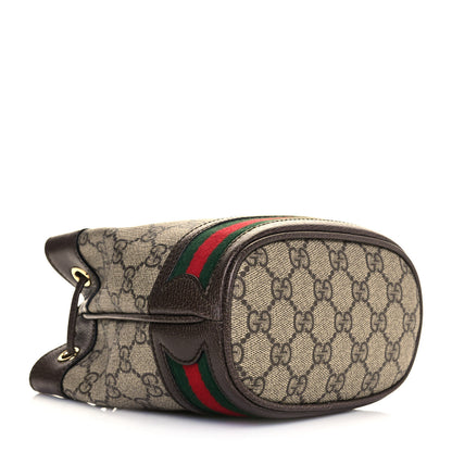 Gucci GG Supreme Monogram Web Mini Ophidia Bucket Bag Brown 4 of 9