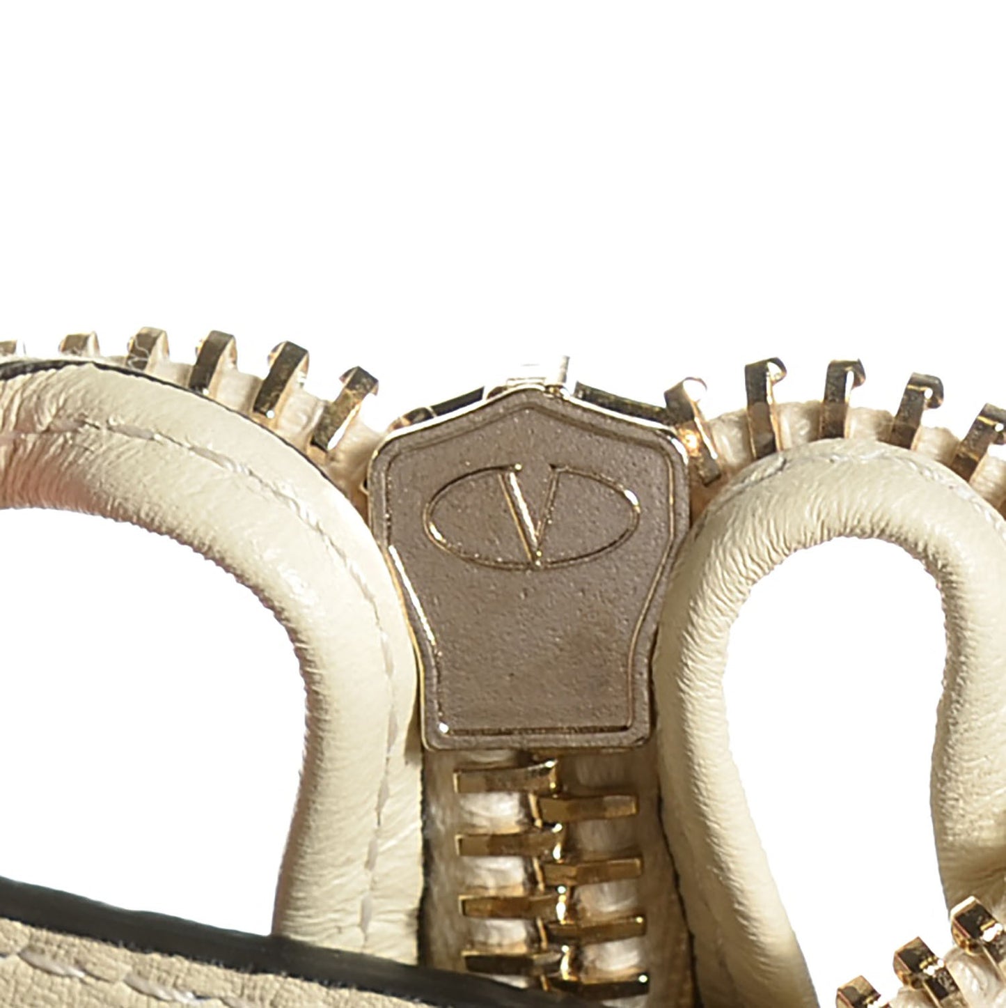 Vitello Rockstud Double Handle Tote Ivory