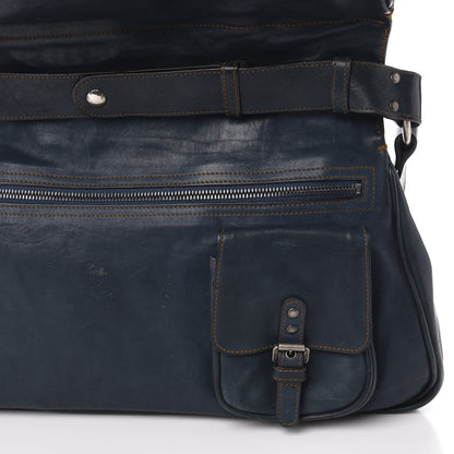 Christian Dior Calfskin Medium Gaucho Double Saddle Bag Dark Blue 10 of 14