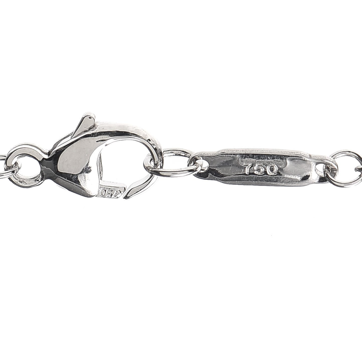 18K White Gold Diamond 1837 Bar Pendant Necklace