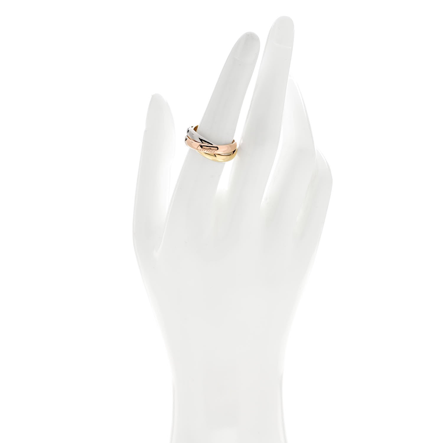 Cartier 18K Pink Yellow White Gold Classic Trinity Ring 55 7.25 2 of 5
