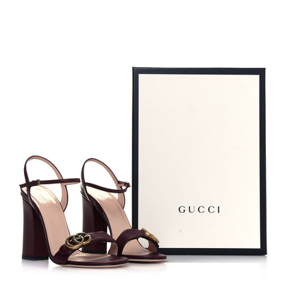 Gucci Lifford Calfskin GG Marmont Ankle Wrap 105mm Sandals 39 Vintage Bordeaux 10 of 10