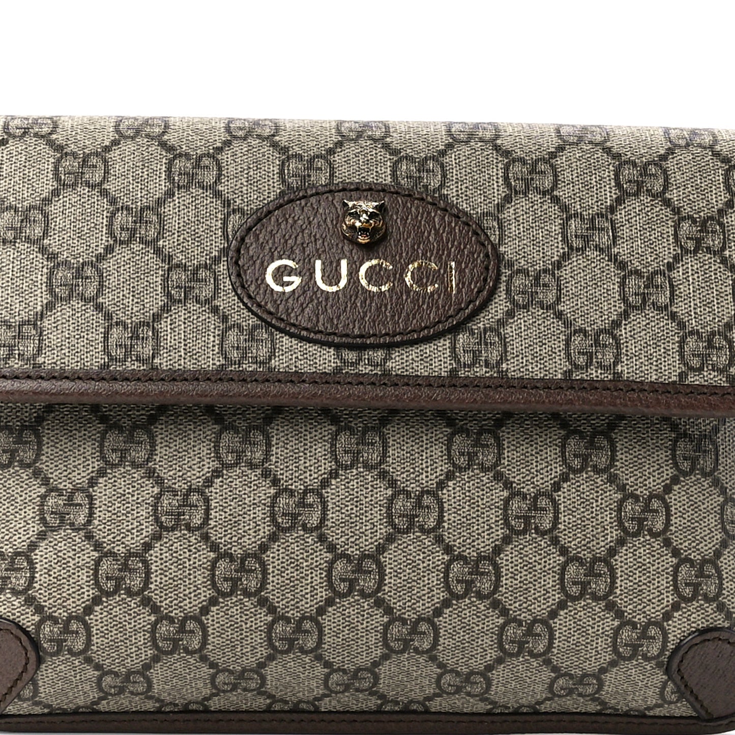 GG Supreme Monogram Neo Vintage Web Belt Bag Brown
