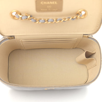 Chanel Lambskin Quilted Small Pearl Crush Vanity Case With Chain Grey 5 of 12
