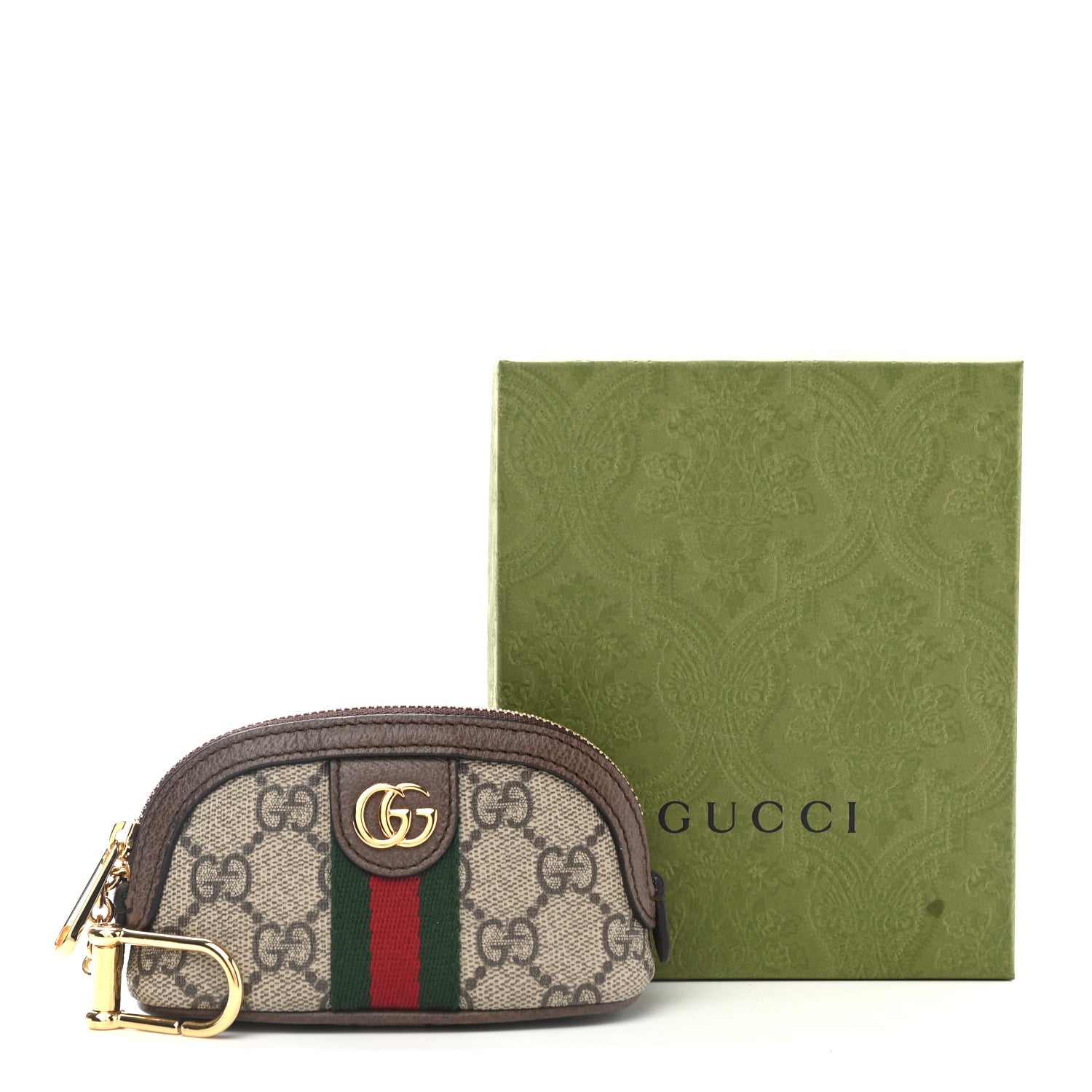 Gucci GG Supreme Monogram Web Ophidia Dome Key Pouch Beige New Acero 8 of 8