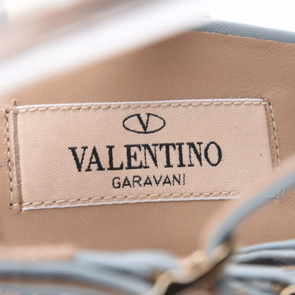 Valentino Garavani Pebbled Calfskin Rockstud Ankle Strap 65mm Pumps 38 Sky Sorbet 9 of 10
