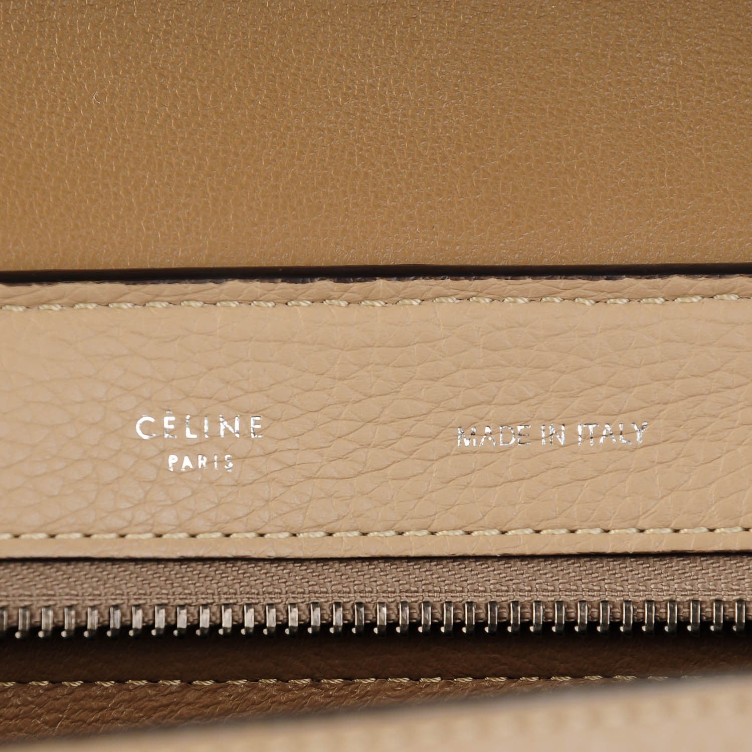 Celine Drummed Calfskin Suede Medium Trapeze Souris 6 of 7