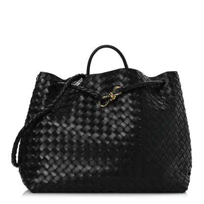 Bottega Veneta Nappa Intrecciato Large Andiamo Shoulder Bag Black 1 of 12
