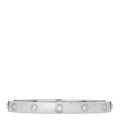 Cartier 18K White Gold 10 Diamond LOVE Bracelet 16 2 of 7