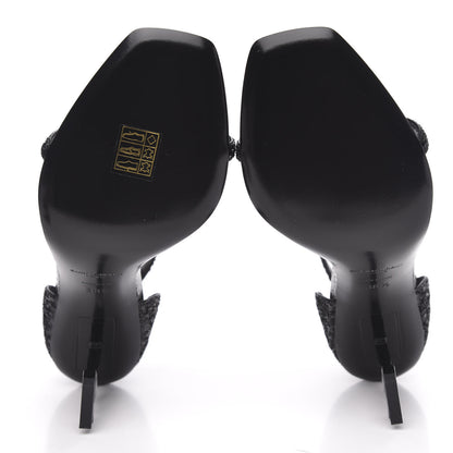 Saint Laurent Glitter Opyum Sandals 38.5 Black 5 of 8