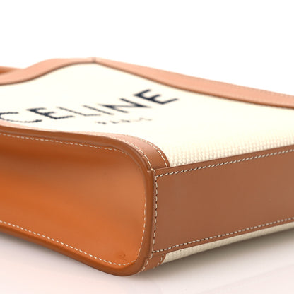 Celine Canvas Calfskin Mini Vertical Cabas Natural Tan 9 of 11