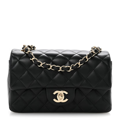 Chanel Lambskin Quilted Mini Rectangular Flap Black 1 of 13
