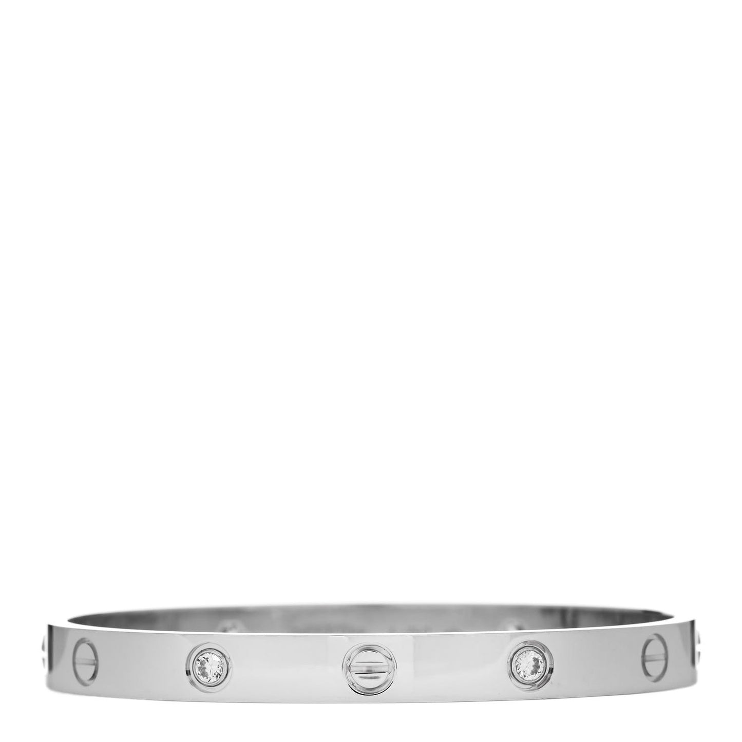 18K White Gold 4 Diamond Love Bracelet 17