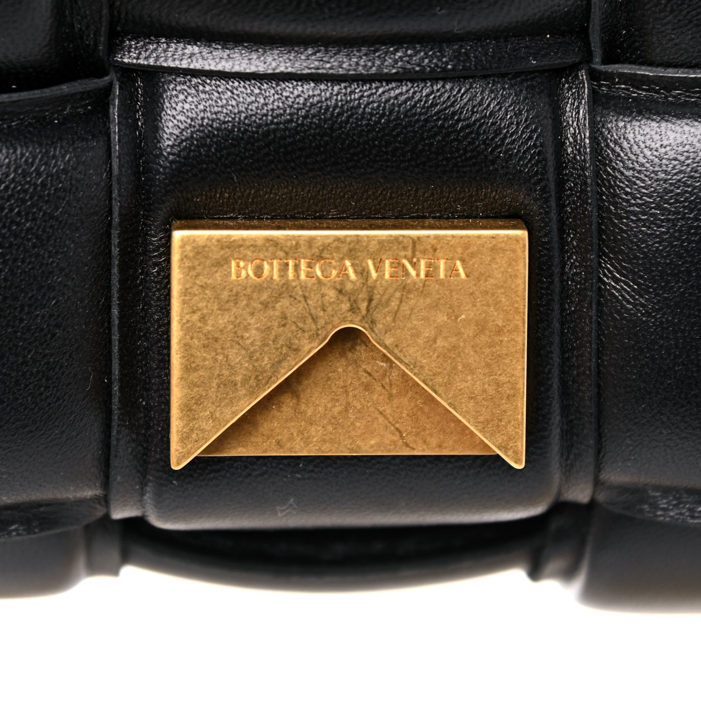 Lambskin Maxi Intreccio Padded Chain Cassette Crossbody Bag Black