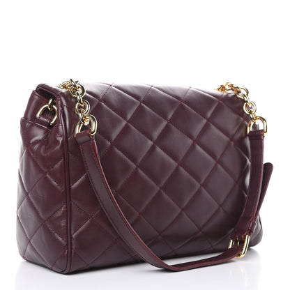 Dolce & Gabbana Lambskin Quilted Kate Shoulder Bag Burgundy 3 of 13