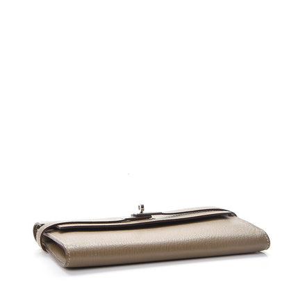 Hermes Chevre Mysore Kelly Longue Wallet Etoupe 4 of 7