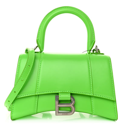 Balenciaga Shiny Box Calfskin Hourglass Top Handle Bag XS Acid Green 1 of 11