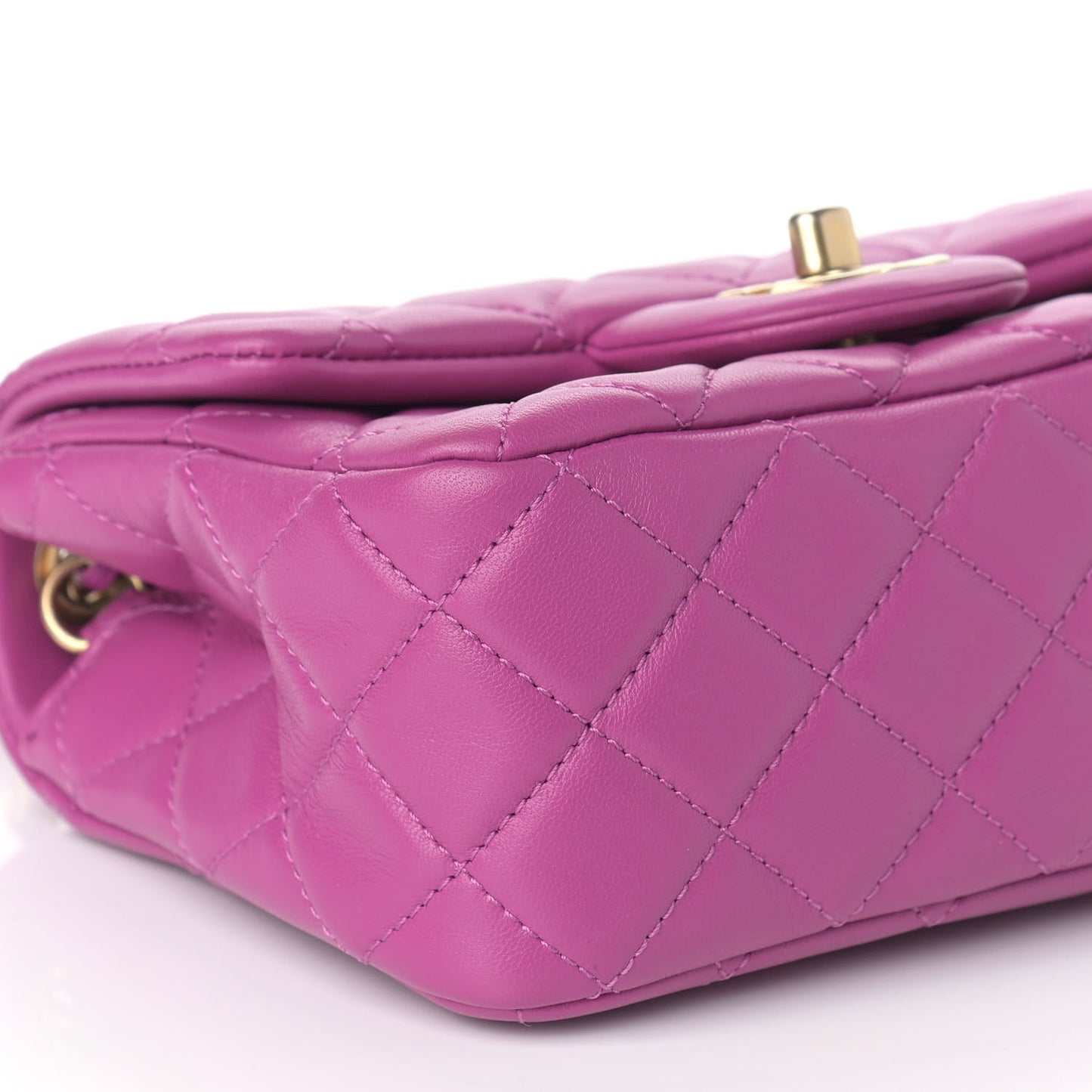 Lambskin Quilted Mini Pearl Crush Flap Violet
