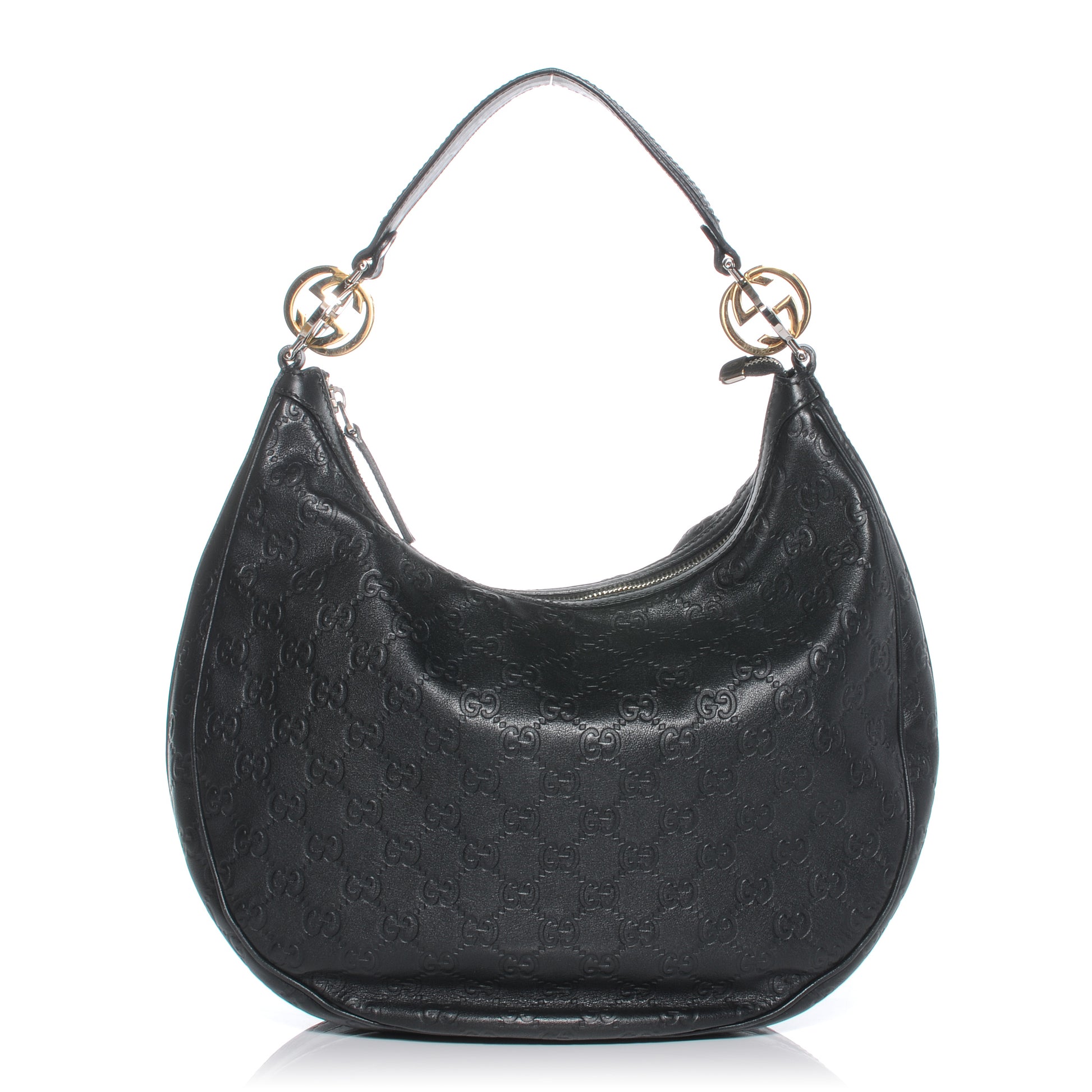 Gucci Guccissima GG Twins Medium Hobo Black 1 of 8