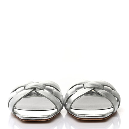 Saint Laurent Calfskin Tribute 05 Slide Sandals 35.5 Argent 2 of 8