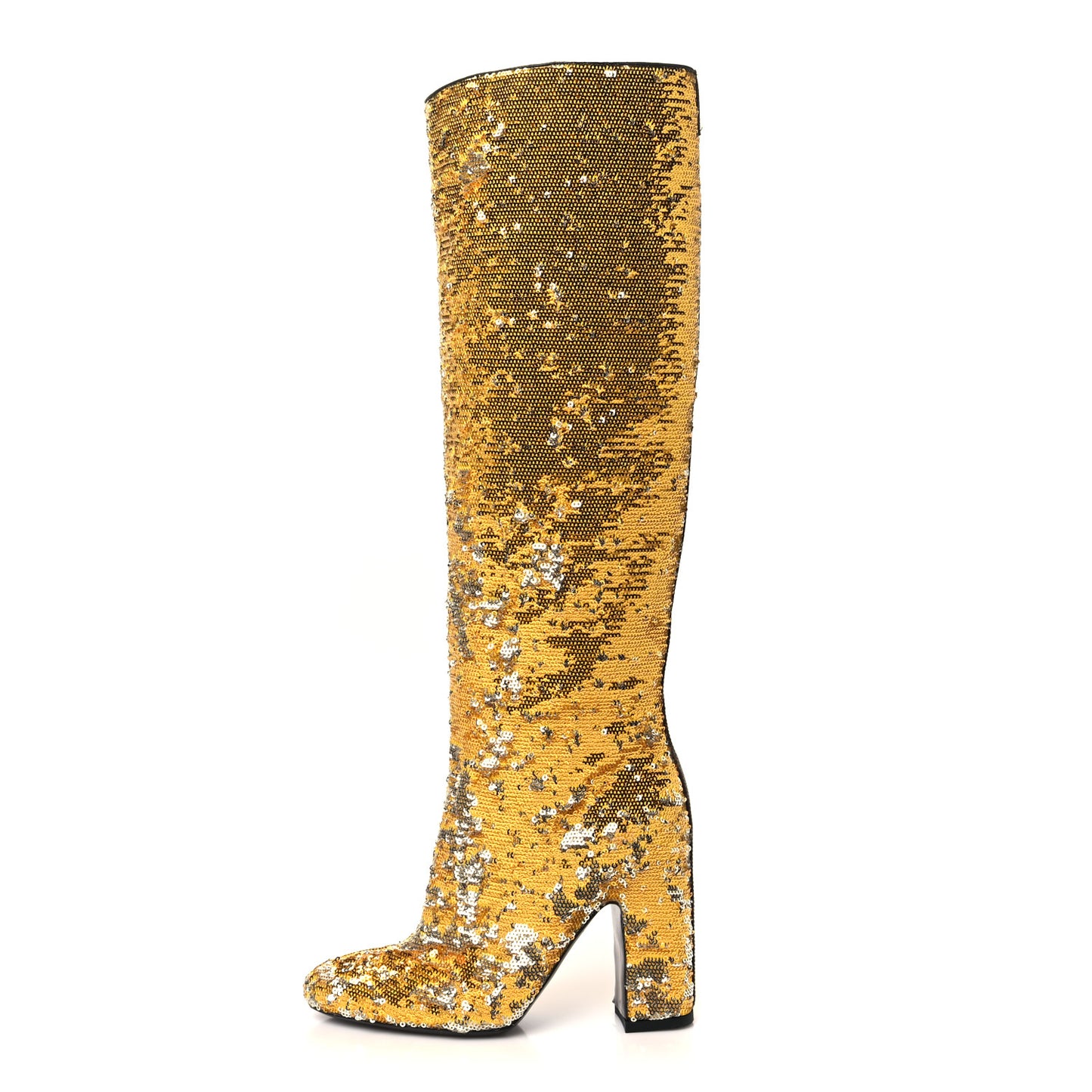 Sequin Donna High Boots 36 Gold