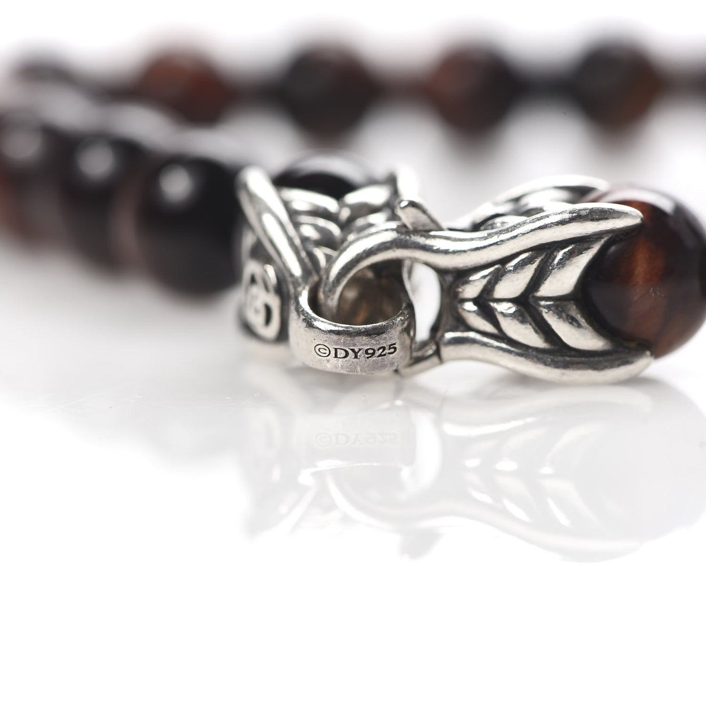 Sterling Silver Red Tiger Eye 8mm Spiritual Beads Bracelet