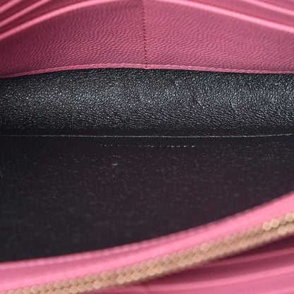 Saint Laurent Grain De Poudre Matelasse Chevron Monogram Chain Wallet Indian Pink 8 of 10