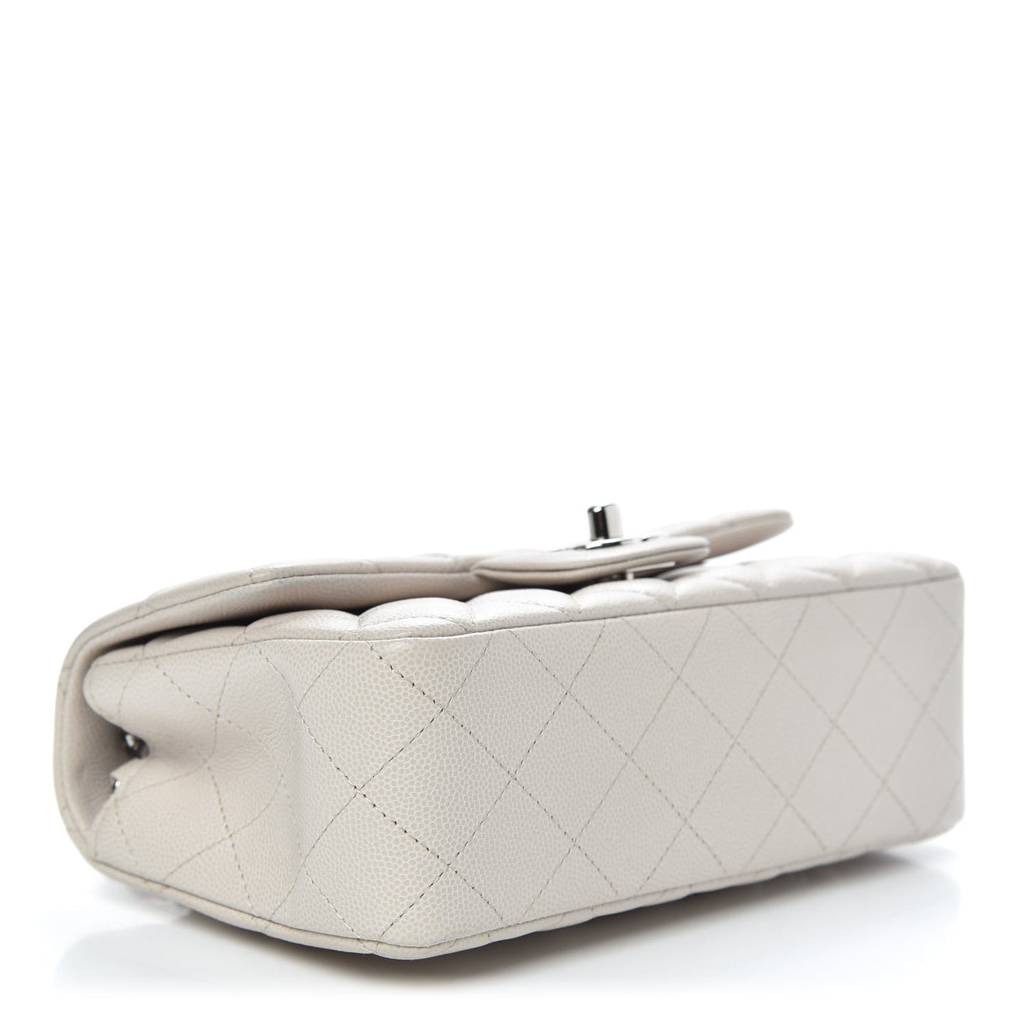 Caviar Quilted Mini Rectangular Flap Ivory