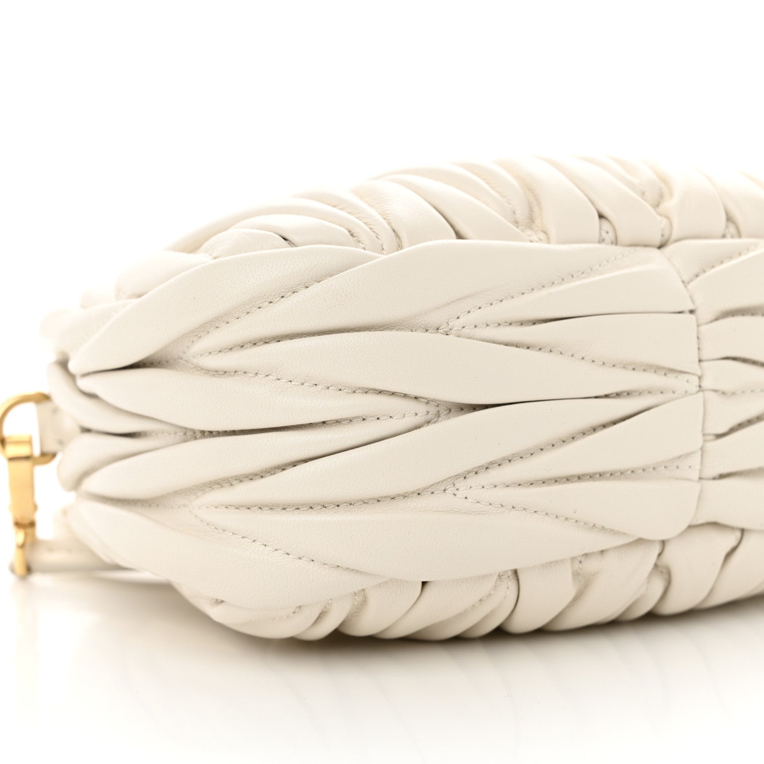 Miu Miu Nappa Matelasse Mini Wander Hobo White 9 of 10