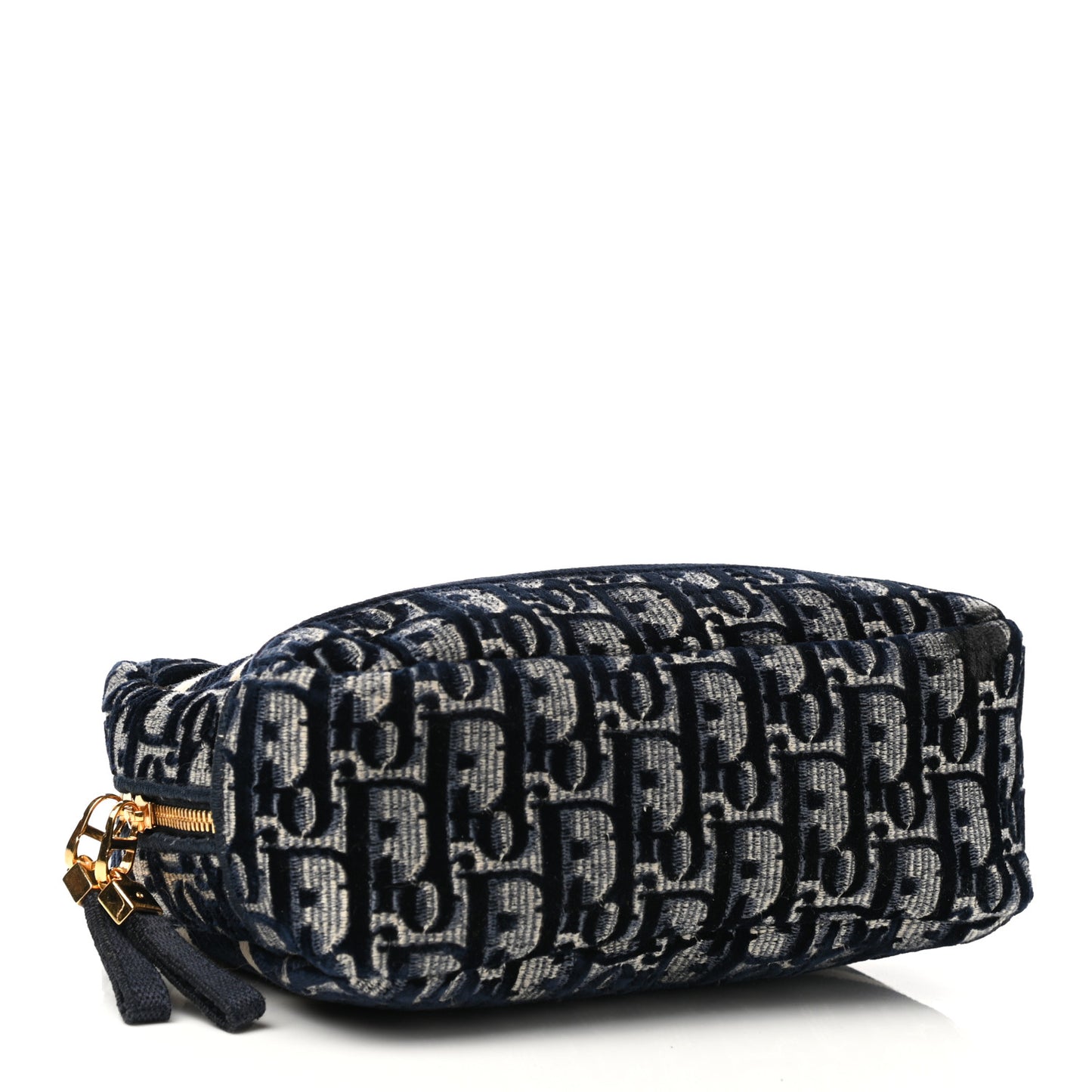 Velvet Oblique Cosmetic Pouch Blue