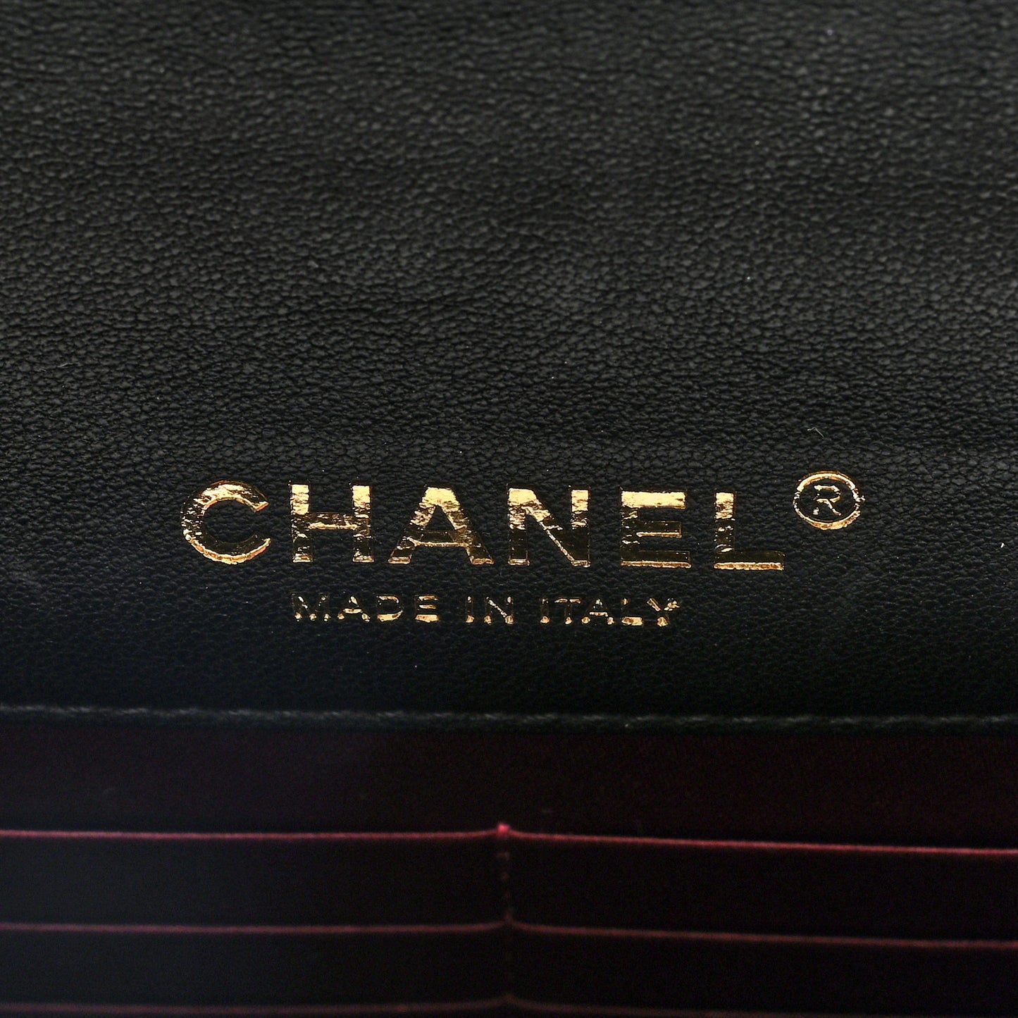 Lambskin Quilted Golden Class Wallet on Chain WOC Black