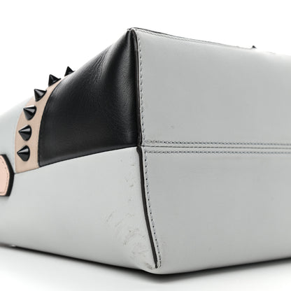 Fendi Vitello Dolce Monster Eyes Inlay Studded Medium By The Way Boston Bag Grigio Perla Nuvola Multicolor 9 of 10