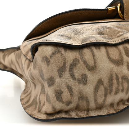 Chloe Calfskin Leopard Print Medium Marcie Satchel Brown 9 of 11