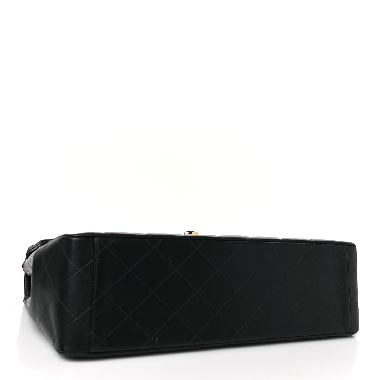 Lambskin Quilted XL Jumbo Single Flap Black