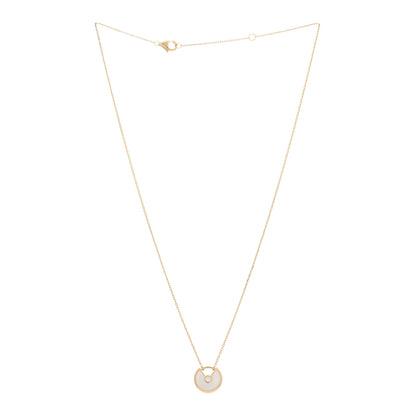 Cartier 18K Yellow Gold Diamond Mother of Pearl XS Amulette de Cartier Pendant Necklace 2 of 4