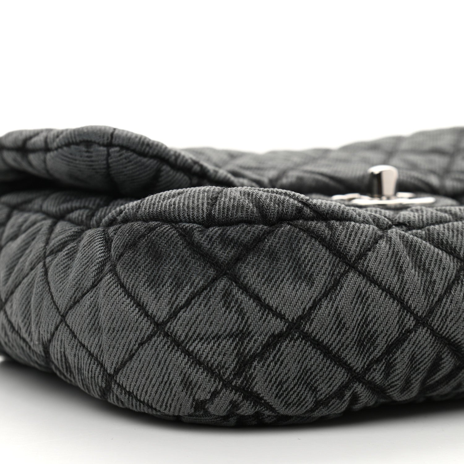 Chanel Washed Denim Quilted Small Denimpression Flap Grey Black 9 of 11
