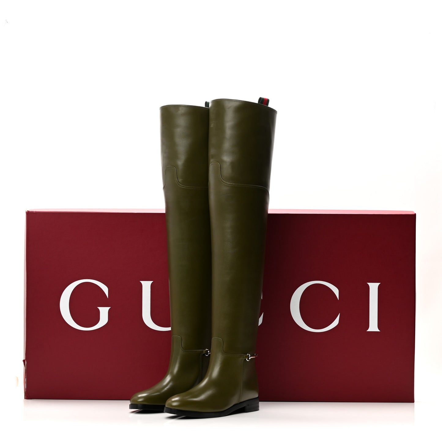 Marot Lux Slim Horsebit Over The Knee 38 Luscious Green