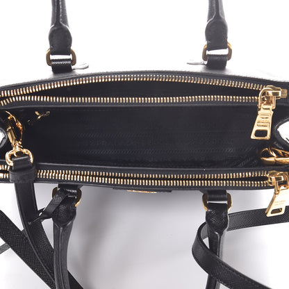Prada Saffiano Lux Mini Double Zip Tote Black 6 of 9
