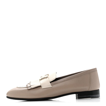 Hermes Goatskin Womens Royal Loafers 36.5 Multicolore Beige Mastic 1 of 10