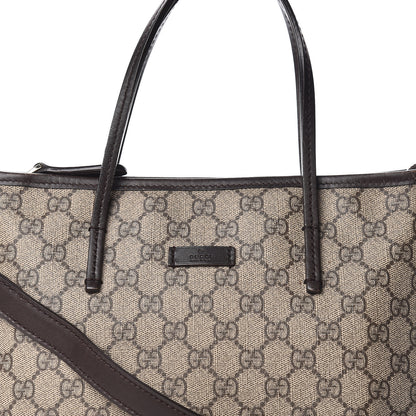 Gucci GG Supreme Monogram Small Zippered Tote Dark Brown 15 of 15
