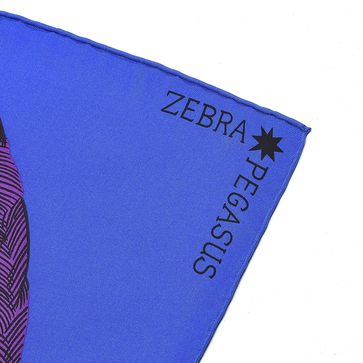 Silk Zebra Pegasus Scarf 90 Bleu Klein Violet Orange