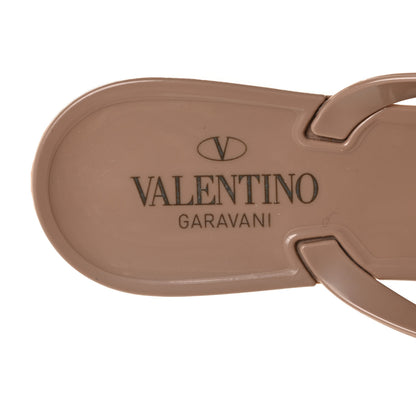 Valentino Garavani PVC Jelly Rockstud Bow Thong Sandals 41 Poudre 13 of 14