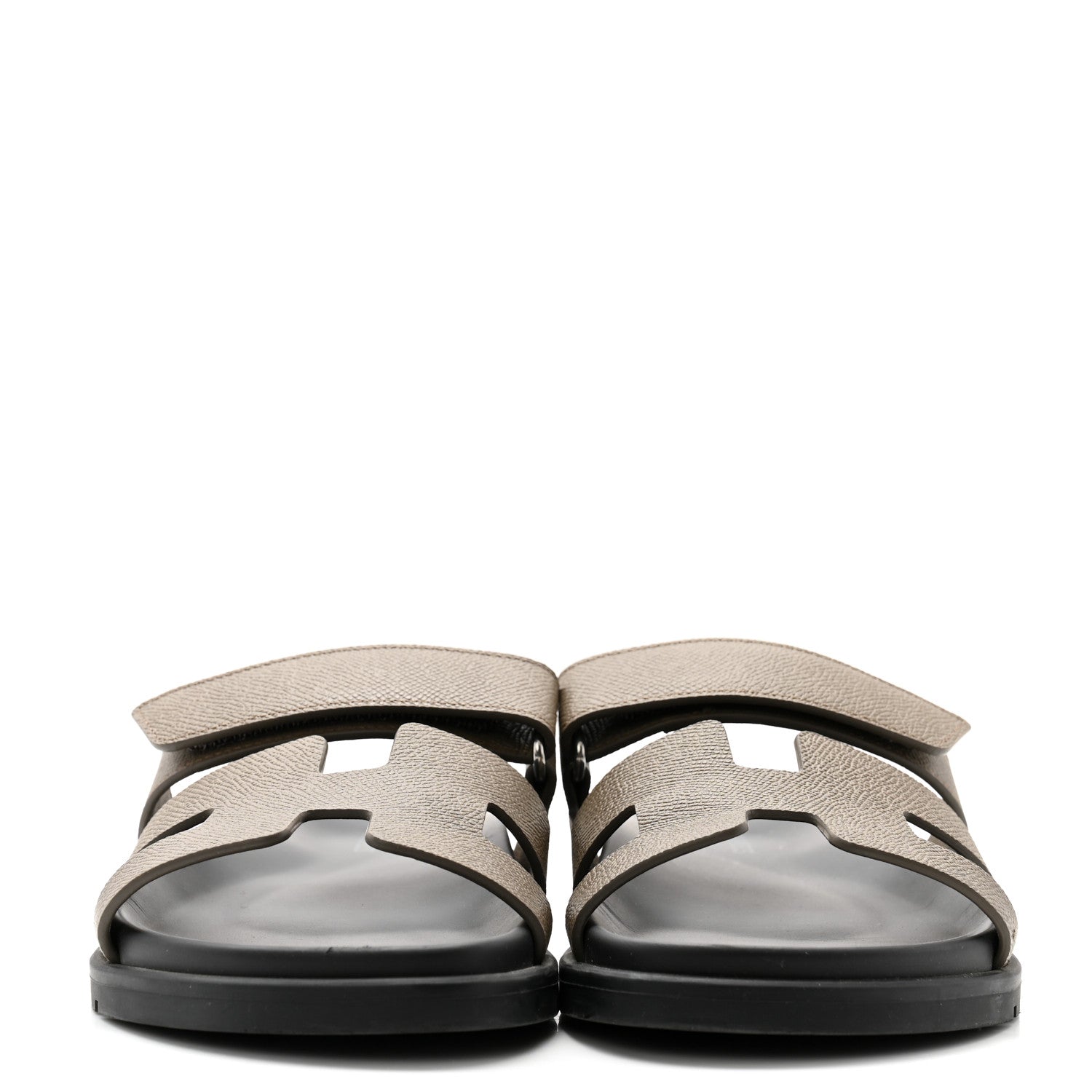 Hermes Epsom Womens Chypre Sandals 37 Etoupe 2 of 9