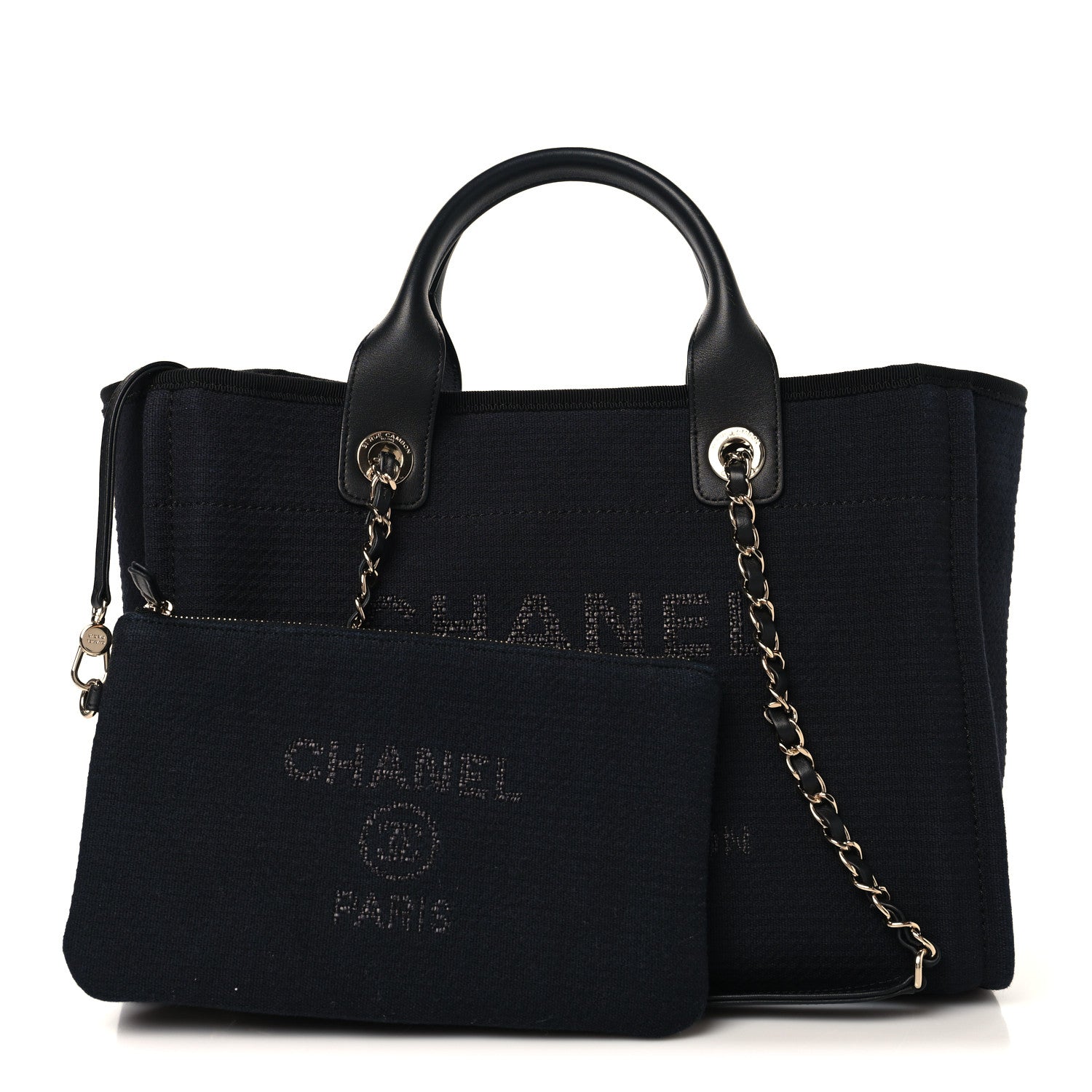 Chanel Mixed Fibers Small Deauville Tote Black 3 of 11