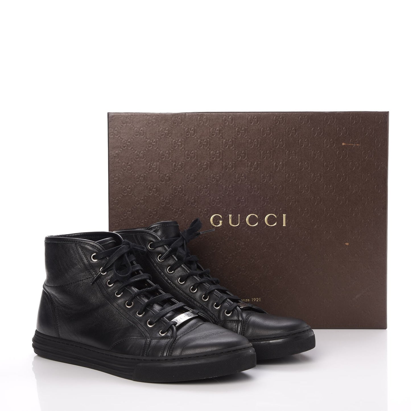 Mens Calfskin Miro Soft High Top Sneakers 8 Black