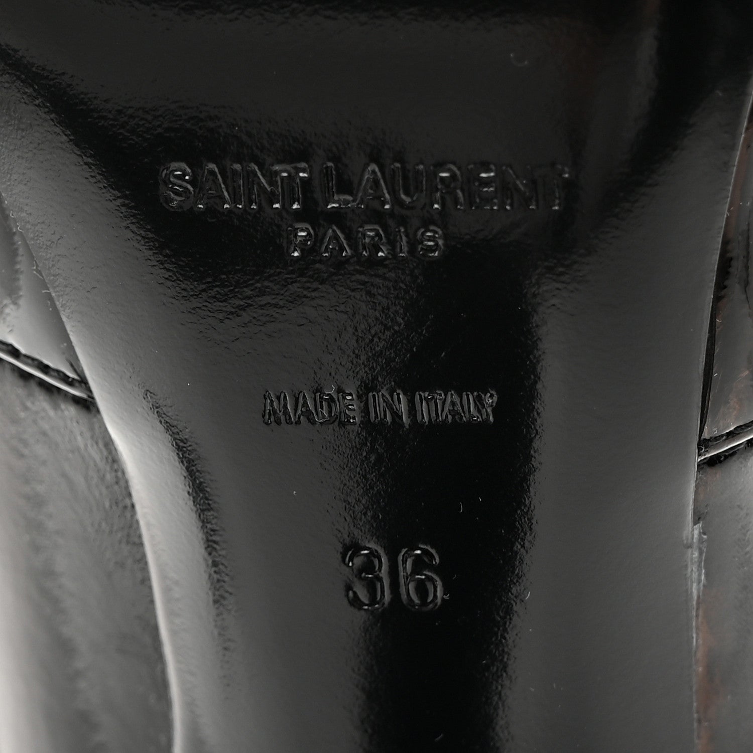 Saint Laurent Patent Stretch Crystal Buckle Lala 105 Tall Boots 36 Black 6 of 11