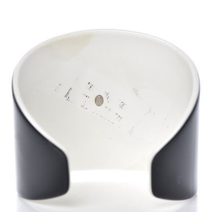 Chanel Resin CC Wide Cuff Black White 3 of 5